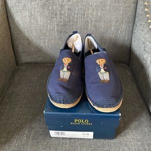 Polo Bear Navy Canvas Slip Ons
